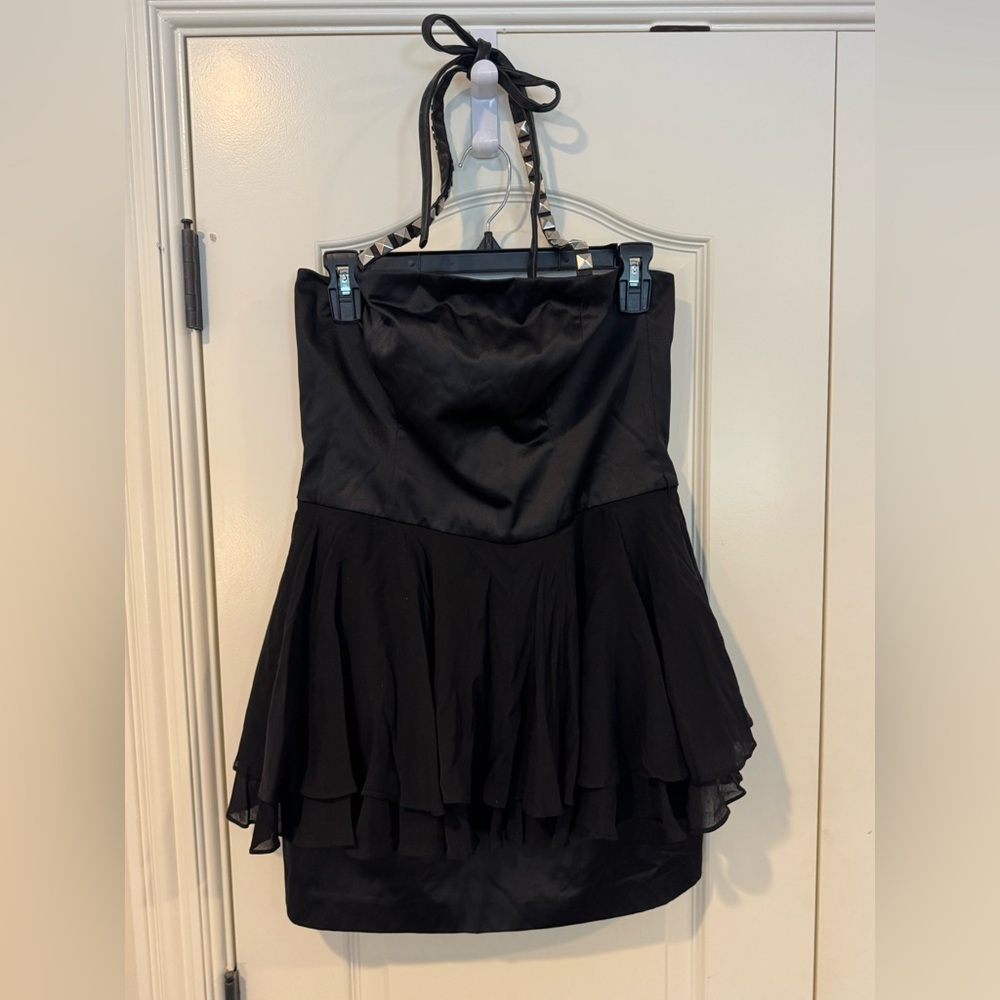 Alice + Olivia Black Punk Rock Mini Dress  Sz S